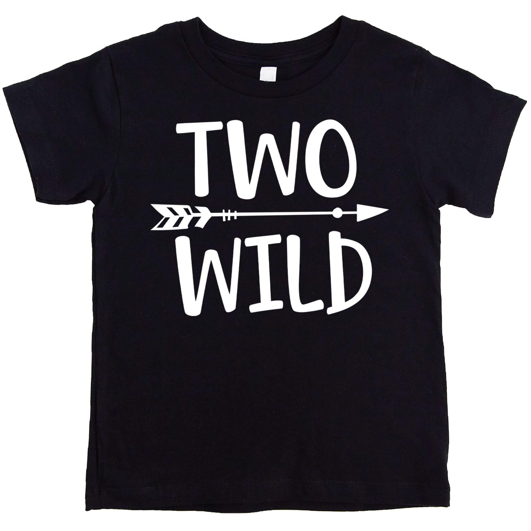 Toddler Two Wild 2nd birthday shirt laid flat showing full graphic detail