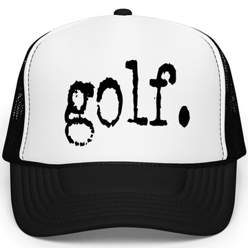 Casual Golf Trucker Hat for Men & Women Distressed Golfer Foam Front Classic 5 Panel Mesh Snapback