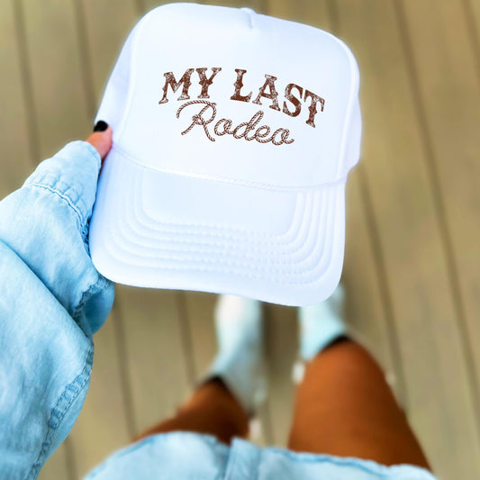 Last Rodeo & Let's Get Rowdy Western Bachelorette Party Trucker Hat Foam Front Classic 5 Panel Mesh Snapback-SOLD INDIVIDUALLY