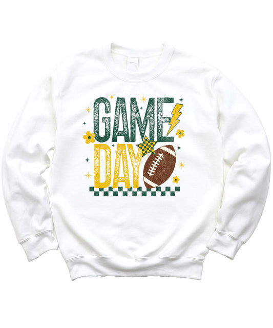 Green & Yellow Football Flowers Game Day Sweatshirt