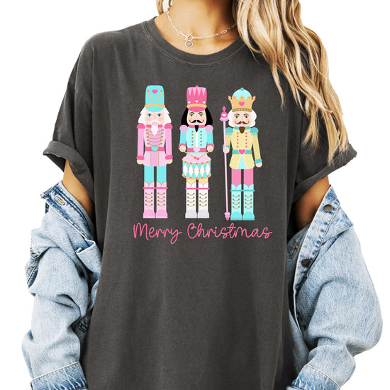 Women's seafoam pastel nutcracker graphic Christmas t-shirt from Olive Loves Apple