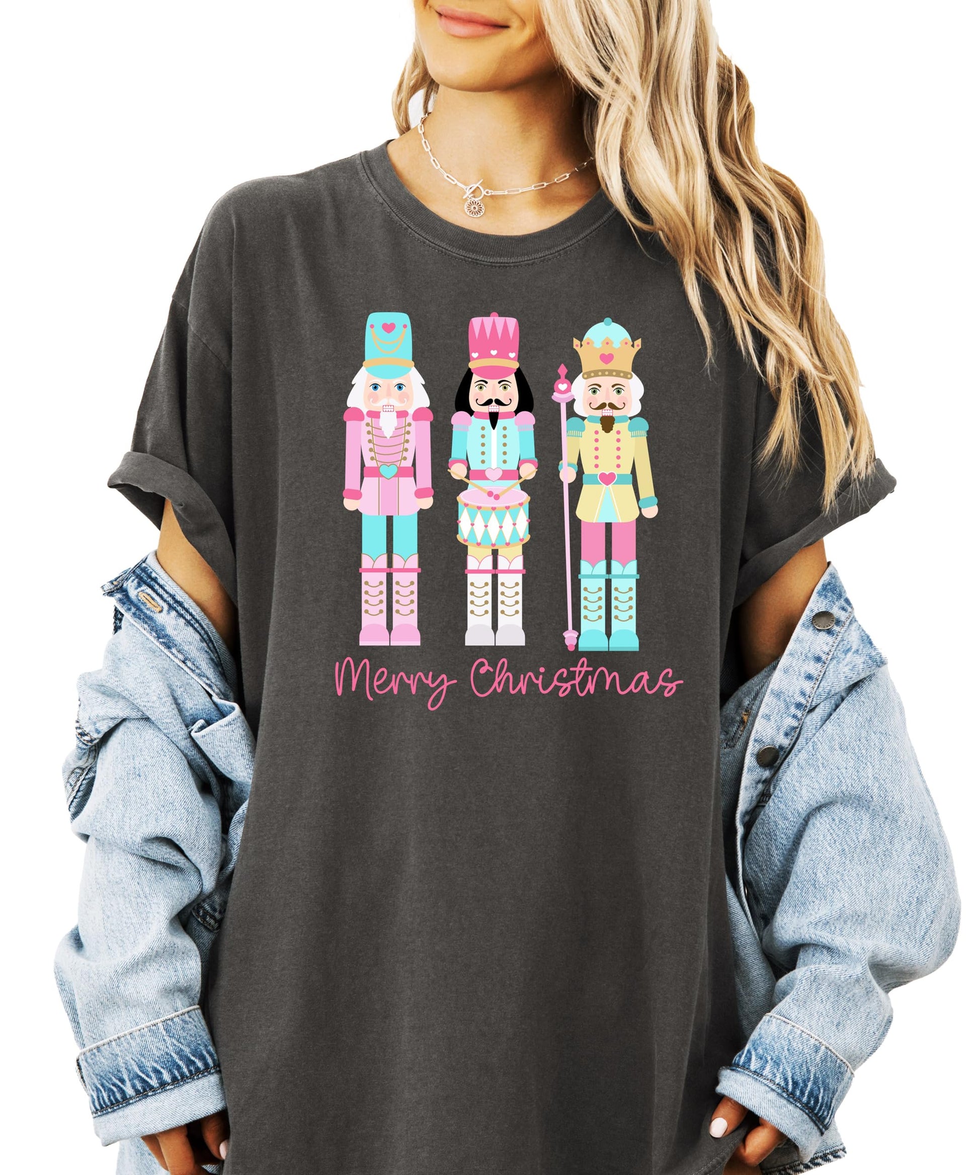 Women's seafoam pastel nutcracker graphic Christmas t-shirt from Olive Loves Apple