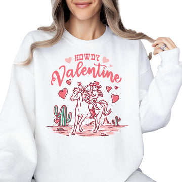 Howdy Valentine Western Valentine's Day Sweatshirt for Galentine's Day