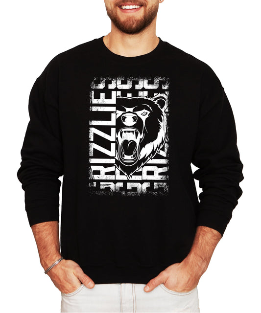 Grizzlies Mascot Unisex Sweatshirt for Adults, Teens, & Kids School Sports Team Pride Sweater