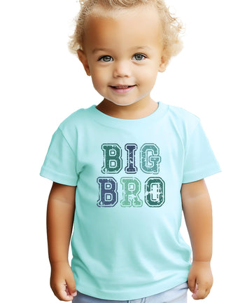 Cute Big Bro Shirt for Boys Blue and Green Letter Big Brother Sibling T-Shirt