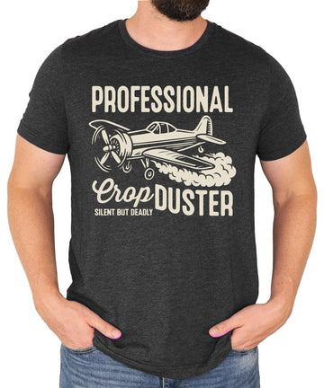 Professional Crop Duster Shirt for Men Funny Silent But Deadly T-Shirt for Adults Natural Shirt Adult X-Large