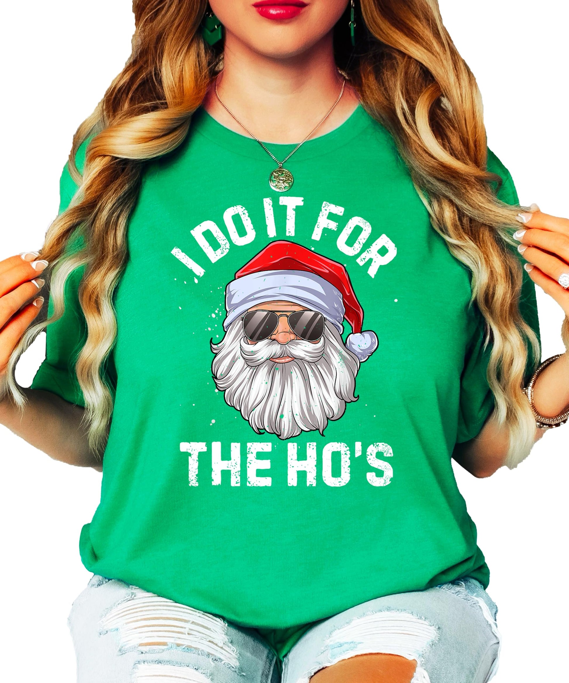 Men's and women's funny Christmas shirt with Santa graphic — perfect holiday party tee