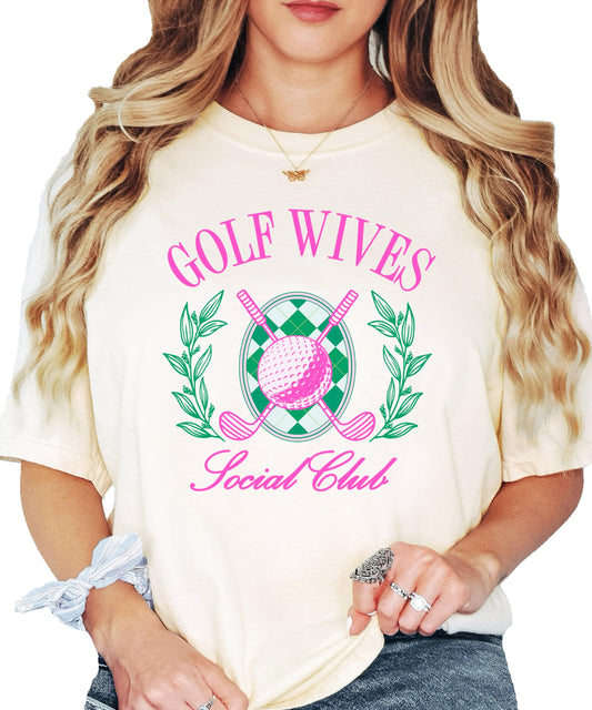 Golf Wives Social Club Shirt for Women Matching Golfers Wife Tee