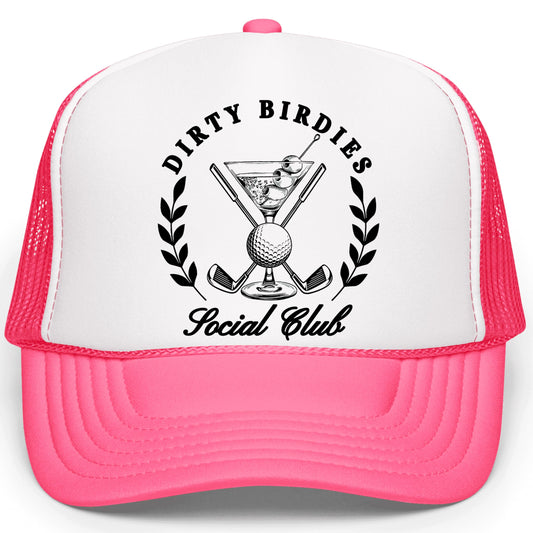 Trendy Dirty Birdies Martini Hat for Women Foam Front Classic 5 Panel Mesh Snapback