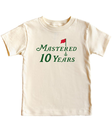 Olive Loves Apple Mastered 10 Years Golf Shirt for Boys & Girls 10th Birthday Party Golfing Theme T-Shirt for Kids