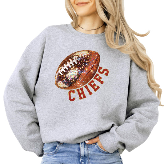Trendy Faux Glitter Football Sweatshirt for Women Trendy Missouri Team Football Pullover