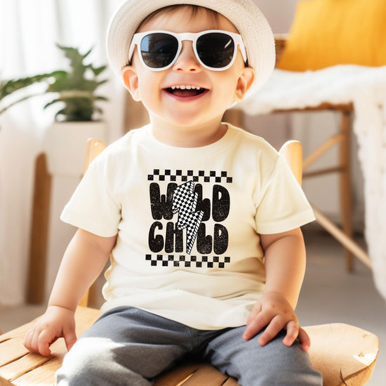 Boys Wild Child shirt lifestyle shot demonstrating trendy casual everyday wear