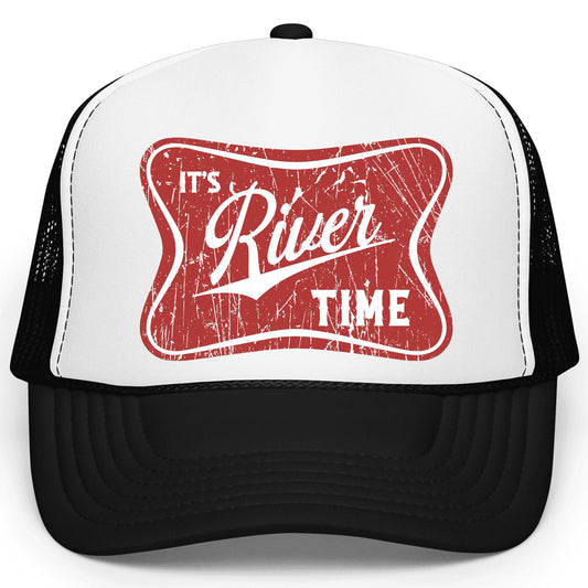 It's River Time Trendy Summer Foam Front Trucker Hat Classic 5 Panel Mesh Snap Back