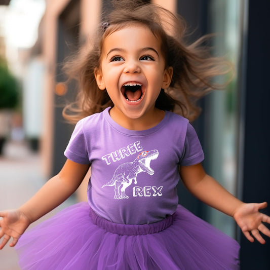 Three Rex Dinosaur 3rd Birthday T-Shirt for Toddlers