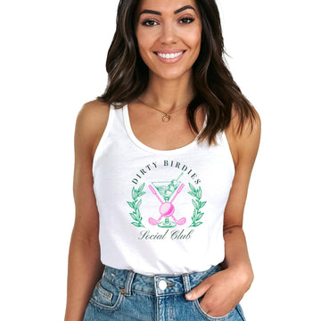 Dirty Birdies Social Club Tank Top for Women Funny Preppy Golf Summer Tank