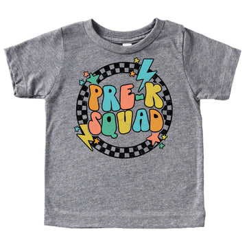 Pre-K Squad Lightning First Day of School T-Shirt Back to School 1st Day of School Outfit Purple Shirt 5-6