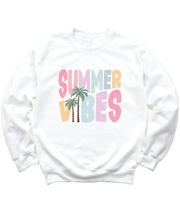 Summer Vibes Sweatshirt with Colorful Palm Trees