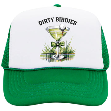 Girly Martini Dirty Birdie Trucker Hat for Women Golf Foam Front Classic 5 Panel Mesh Snapback