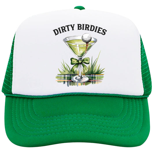 Girly Martini Dirty Birdie Trucker Hat for Women Golf Foam Front Classic 5 Panel Mesh Snapback