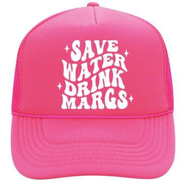Save Water Drink Margs Trendy Women's Funny Classic 5 Panel Mesh Snap Back Trucker Hat