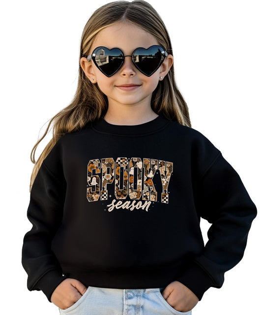 Floral Spooky Season Halloween Sweatshirt for Women, Teens & Kids