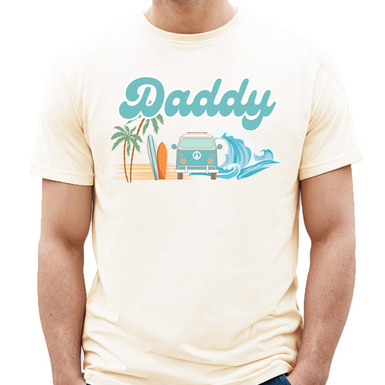 The Big One daddy birthday shirt styled for a beach or surf theme first birthday party
