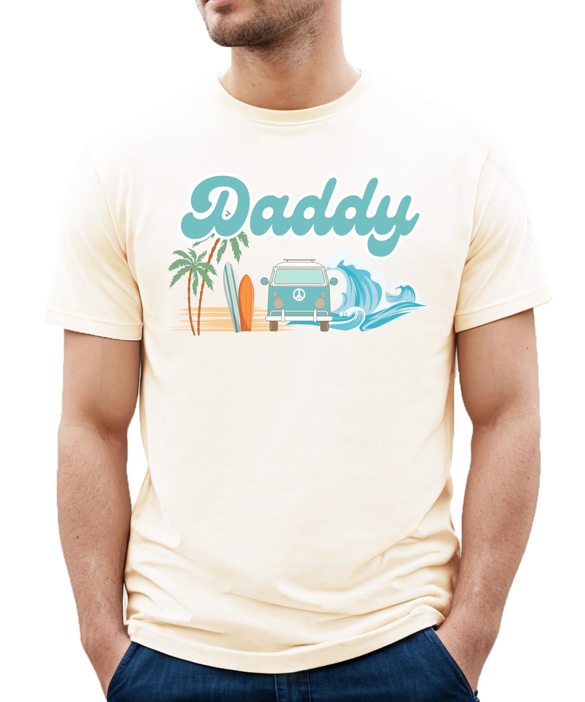 The Big One daddy birthday shirt styled for a beach or surf theme first birthday party
