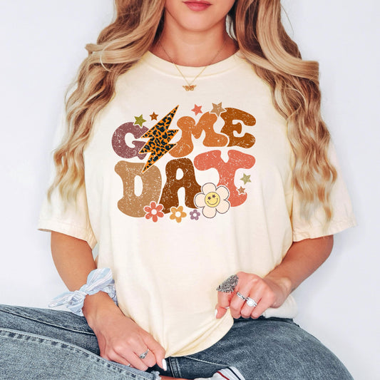 Game Day Leopard School Spirit Shirt for Game Day Apparel for Adults and Kids
