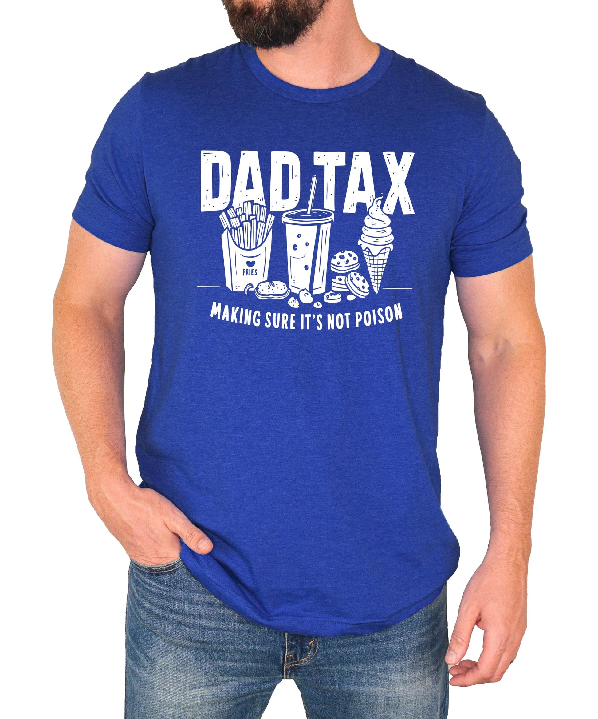 Dad Tax shirt for men in dark gray heather — funny Father's Day gift graphic tee