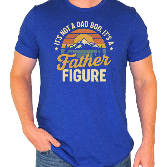Front view of black funny dad t-shirt with bold humorous father figure text graphic