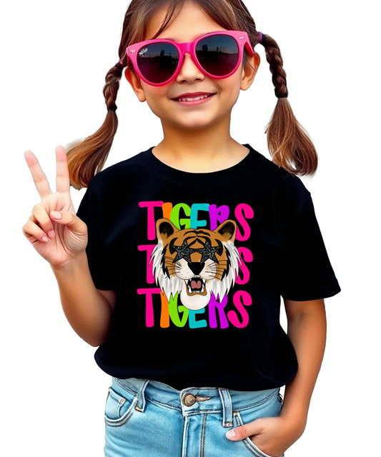 Tigers Sports Fan Shirt for Women and Teens School Pride Tiger Mascot Tee