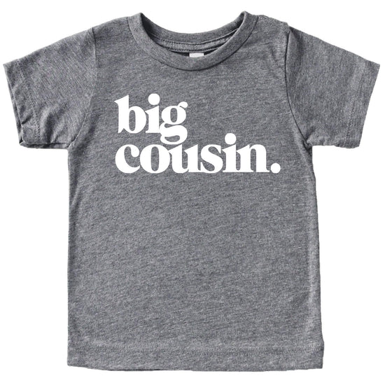 Kids wearing Bold Big Cousin shirt for family matching outfit photo