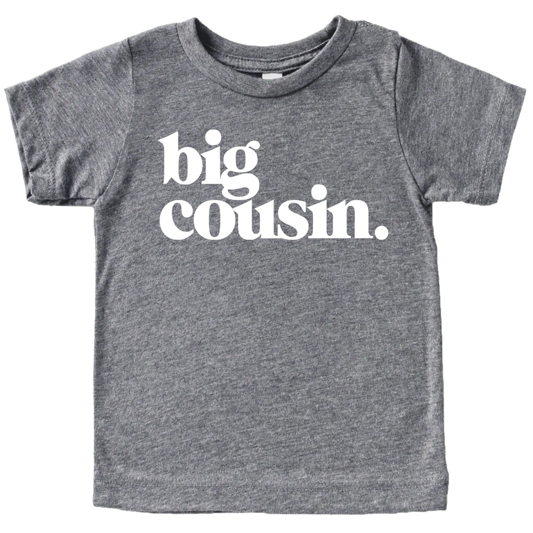Kids wearing Bold Big Cousin shirt for family matching outfit photo