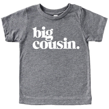 Kids wearing Bold Big Cousin shirt for family matching outfit photo