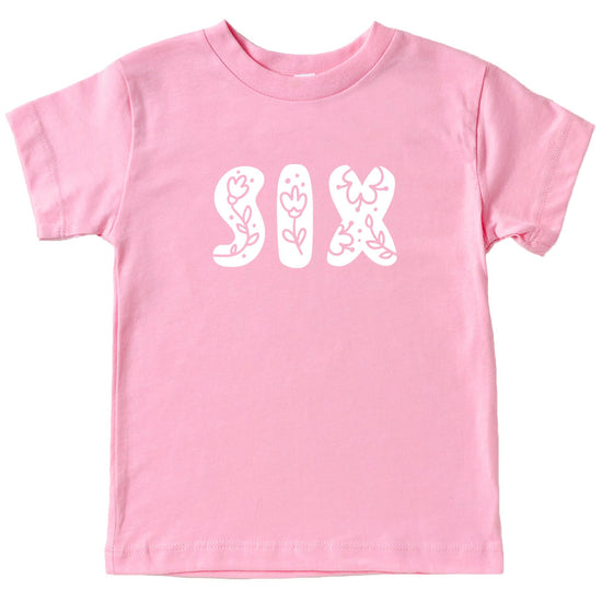 Girl's mauve birthday shirt with white floral number one design, toddler size 18 months