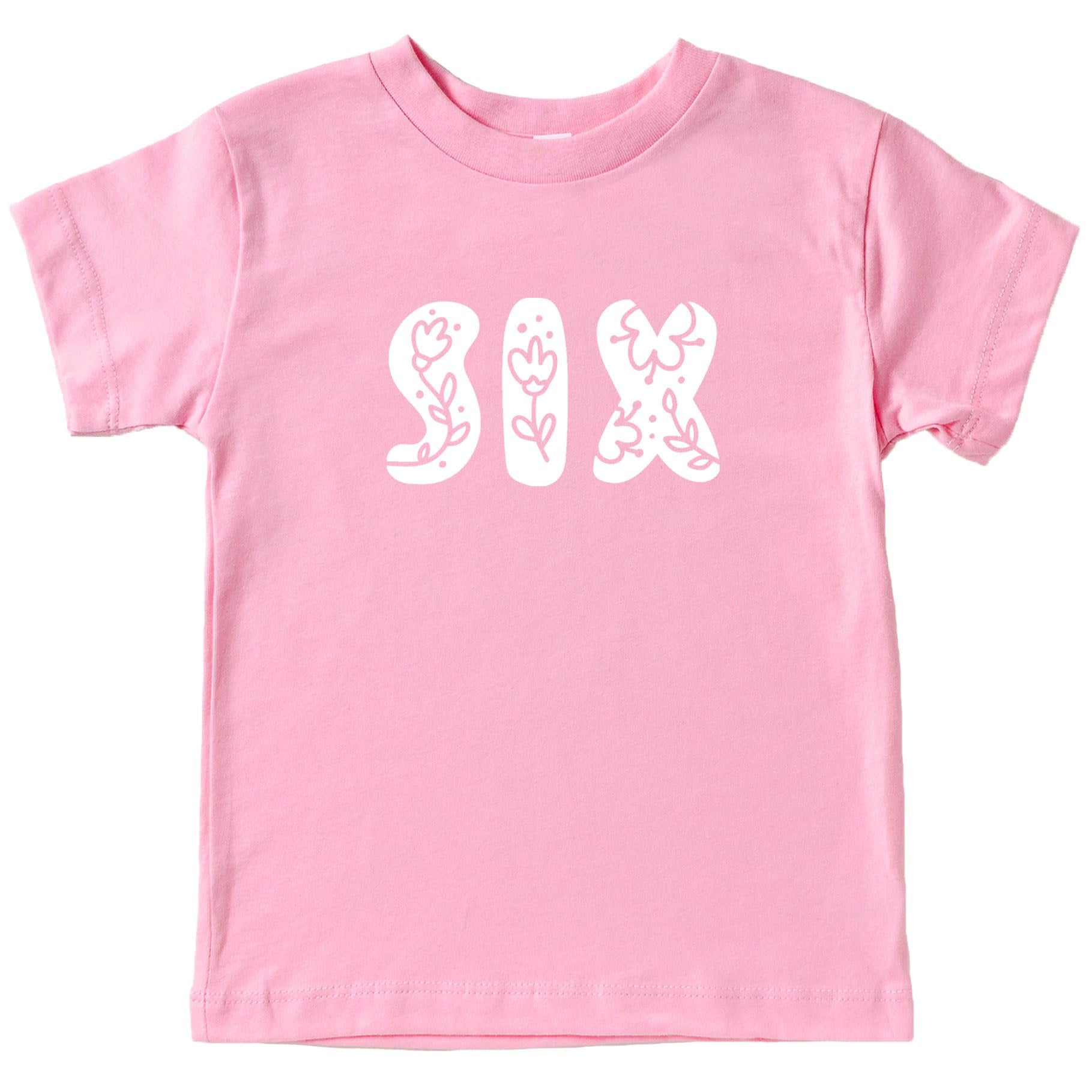 Girl's mauve birthday shirt with white floral number one design, toddler size 18 months