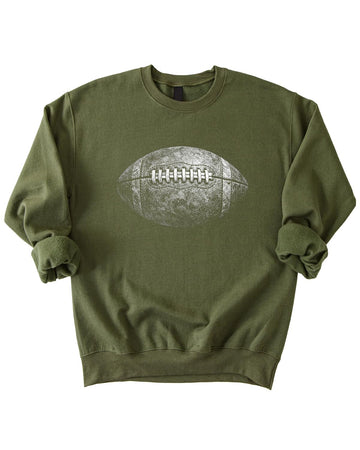 Olive Loves Apple Vintage Football Sweatshirt for Men Women & Kids Distressed Game Day Crewneck Fan Gift