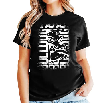 Red Bulldogs school spirit graphic tee for adults and teens on white background