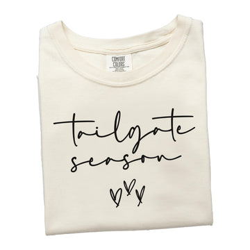 Tailgate Season Shirt for Women and Teens Tailgating T-Shirt for Sports Fan Ivory Shirt Adult 2X-Large