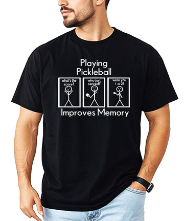 Funny Pickleball Shirt Playing Pickleball Improves Memory Unisex Gift Tee for Players