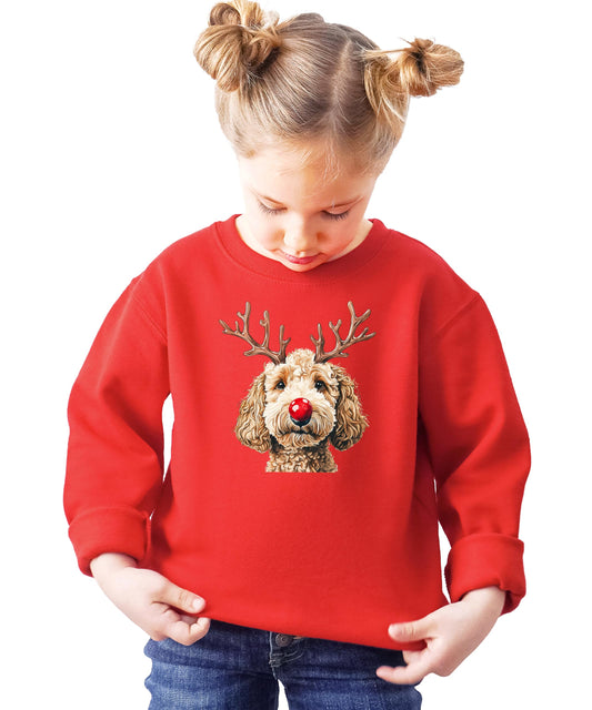 Goldendoodle Christmas Reindeer Unisex Sweatshirt Doodle Dog Owner Festive Holiday Sweater