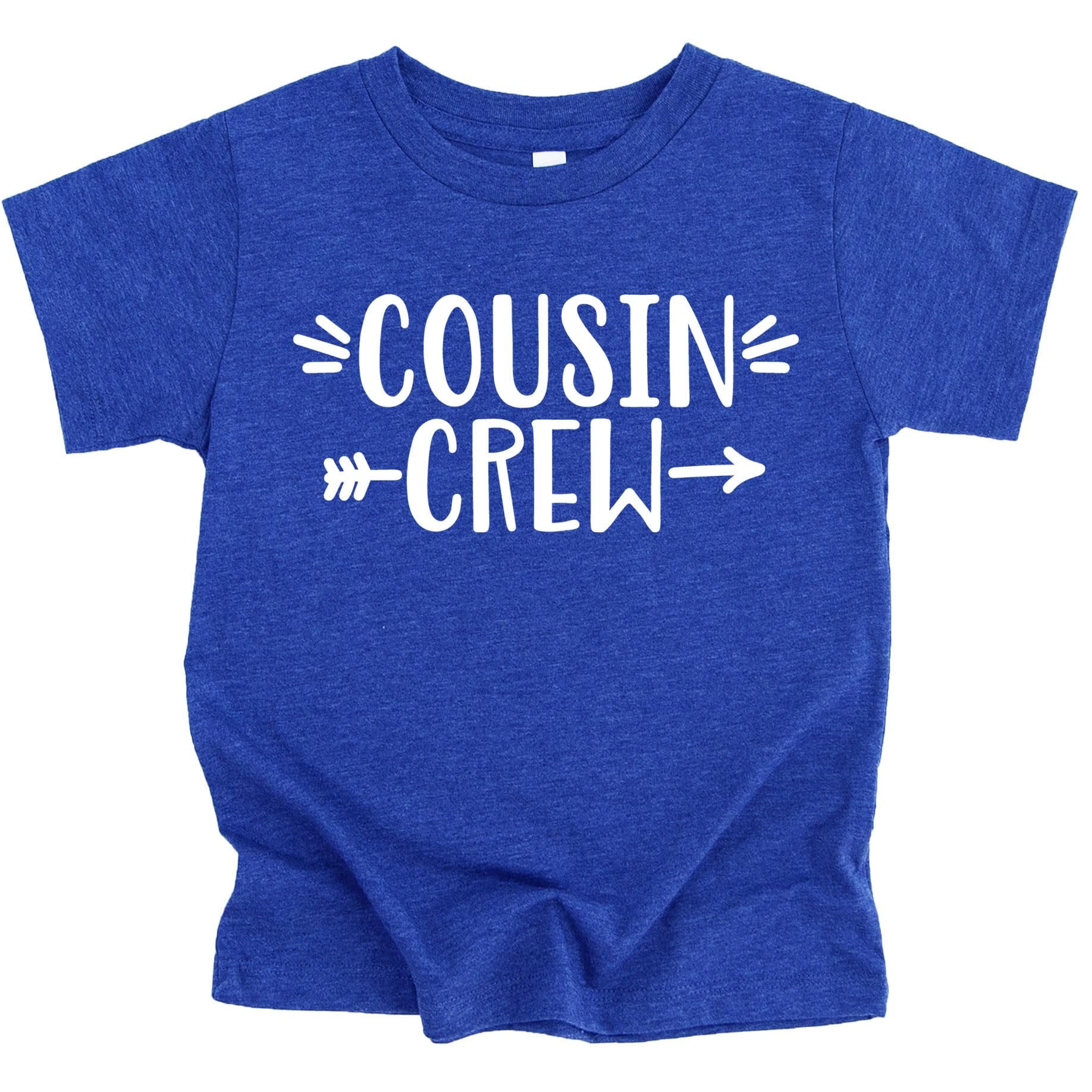 Royal blue Cousin Crew bodysuit for baby with vintage-style text design