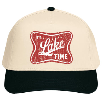 It’s Lake Time Canvas Hat for Men & Women Summer Graphic Structured Snapback Adjustable Cap