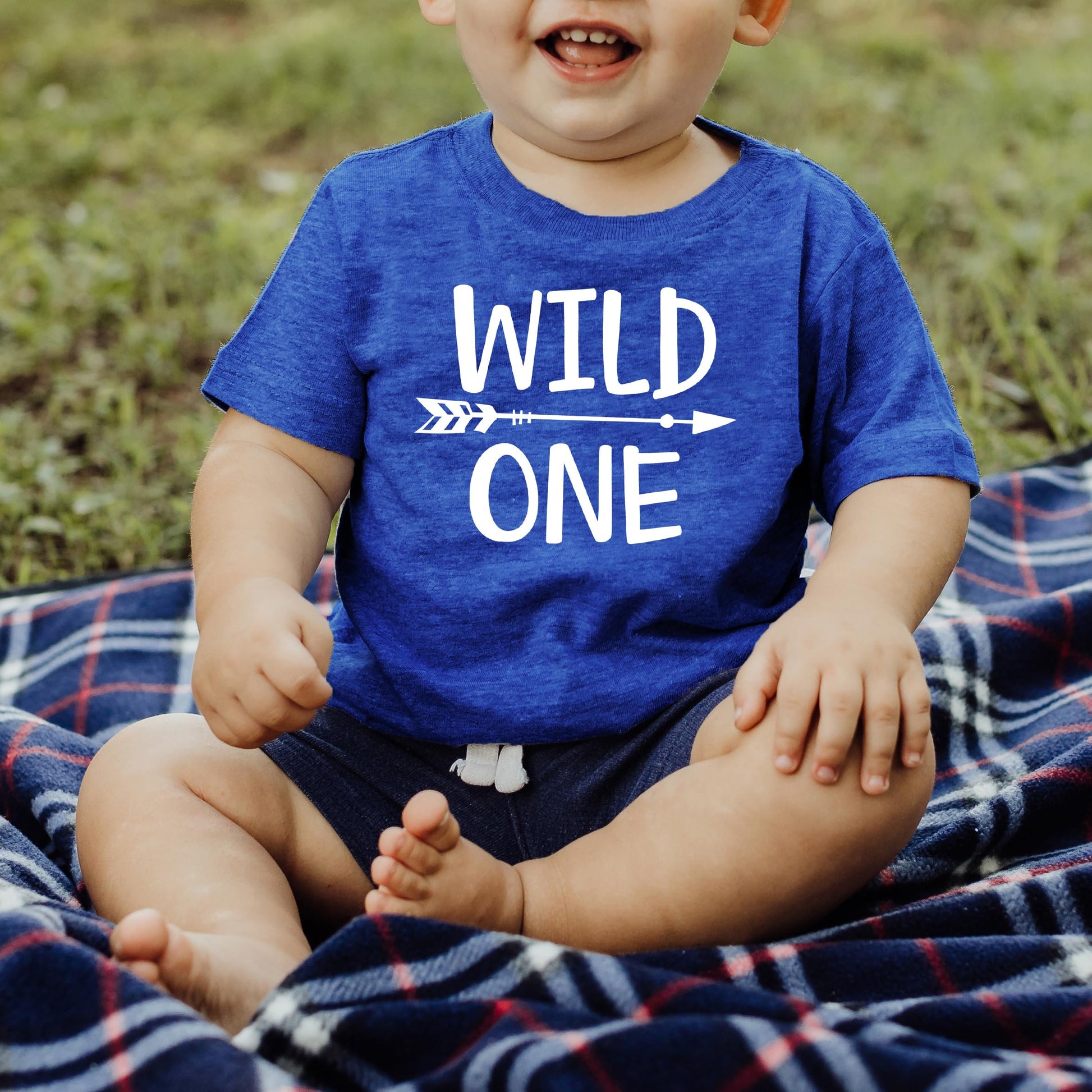 Boys Wild One birthday shirt with arrow graphics and tribal elements