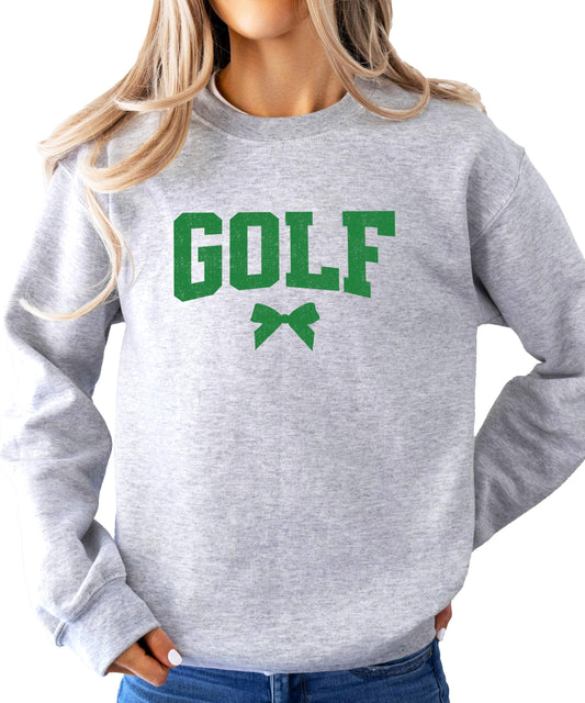Golf Sweatshirt for Women, Teens & Kids Trendy Coquette Bow Graphic Sweater