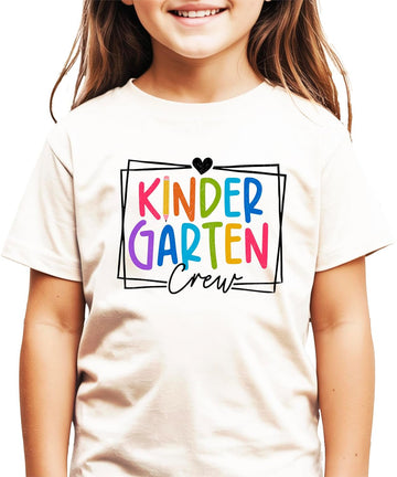 Kindergarten Crew Shirt for Girls Back to School First Day of Kinder Tee Pink Shirt Youth Small