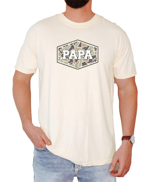 Dad Camo Shirt for Men Hunting Style Camouflage Graphic Tee