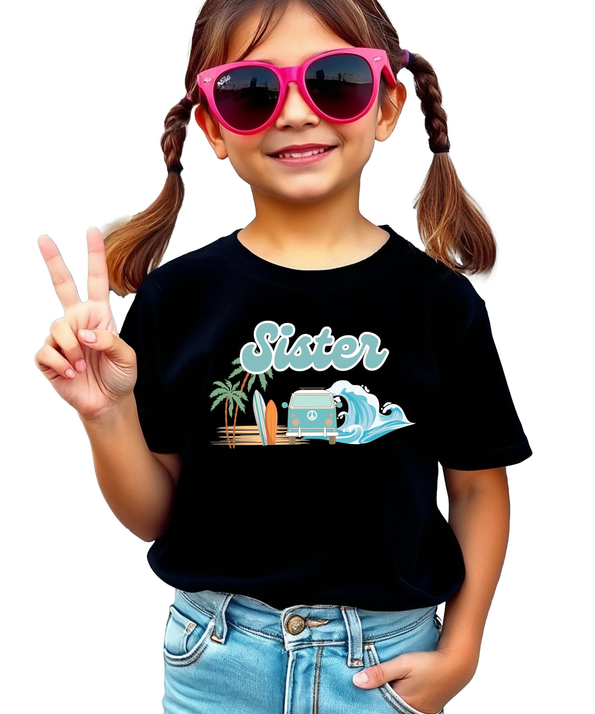 Close-up of The Big One surf theme graphic print on natural cotton adult tee for dad