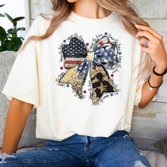 Honor The Brave patriotic military graphic tee styled for Memorial Day or 4th of July