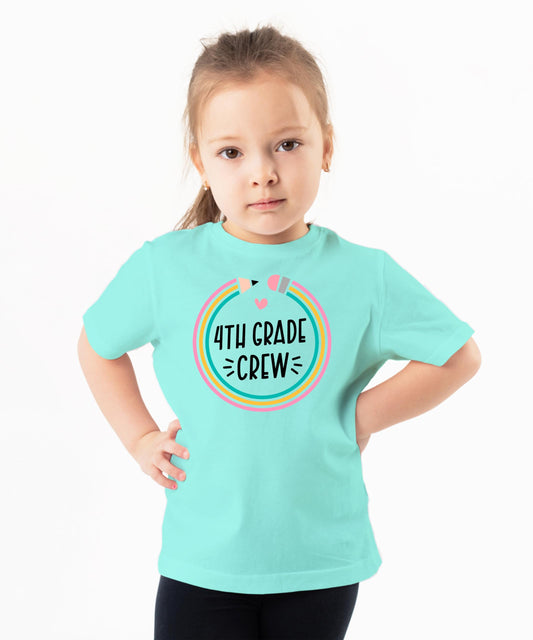 Olive Loves Apple 4th Grade Crew Back to School Gift 1st Day of School Pencil Shirts